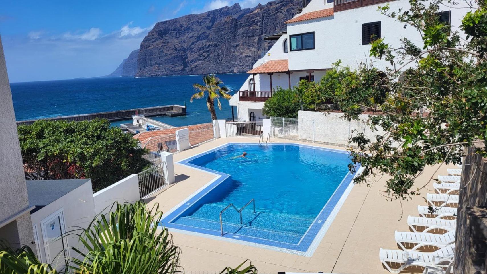 Apartment Mit Sonnenterrasse Und Panorama - Meerblick, 5 Min. Von Hafen + Strand Acantilado de los Gigantes Eksteriør billede